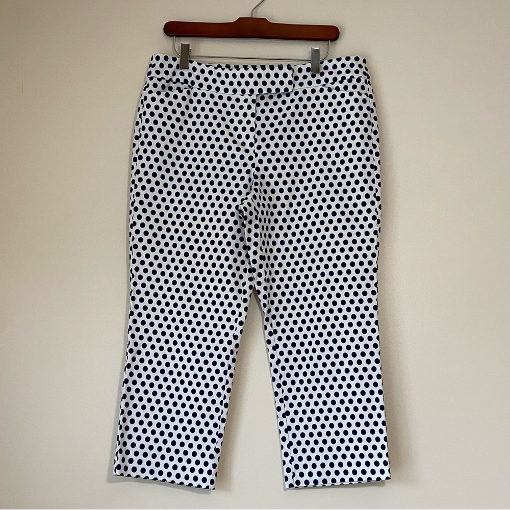 Ann Taylor Navy Polka Dot Capri Pants